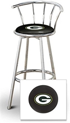 Green Bay Packers Bar Stool  Swivel Seat Sports Bar Stool