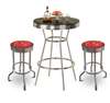 New Spiderman Themed Set! 42" Tall Black Top Chrome Finish Table with 2 Chrome 29" Height Swivel Seat Bar Stools