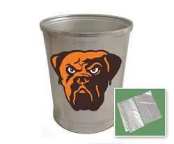 New Brushed Aluminum Finish Trash Can Waste Basket featuring Cleveland  Browns NFL Team Logo