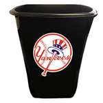 The Furniture Cove - New Black Finish Trash Can Waste Basket featuring New  York Yankees MLB Team Logo