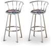 New Superman Themed Fabric Swivel Seat Bar Stools! 29" Seat Height with a Chrome Finish